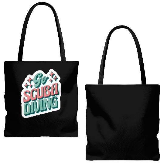 go scuba diving Tote Bags (AOP)