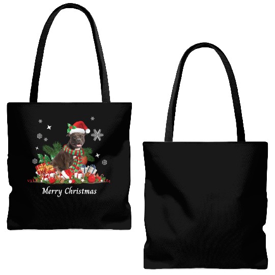 Christmas Pitbull, Pit Bull dog, Merry Christmas Tote Bags (AOP)
