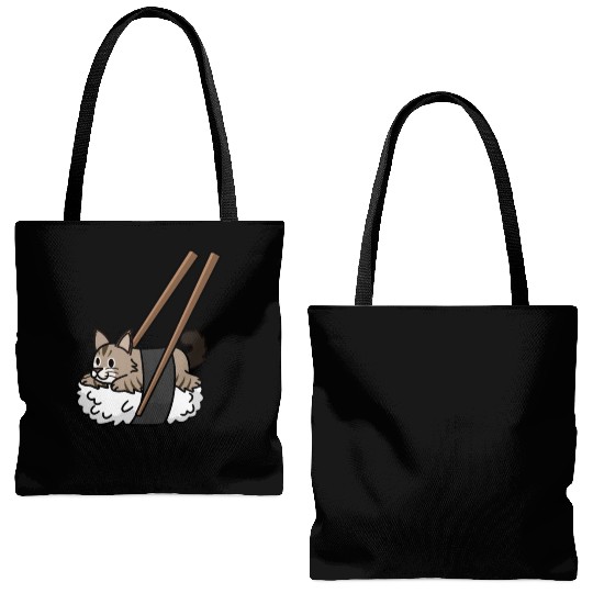 Maine Cat Nigiri Sushi Tote Bags (AOP)