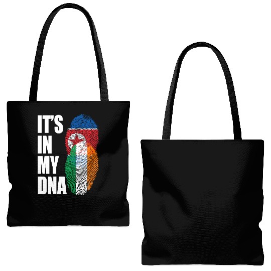 North Korean And Irish Mix Heritage DNA Flag Tote Bags (AOP)