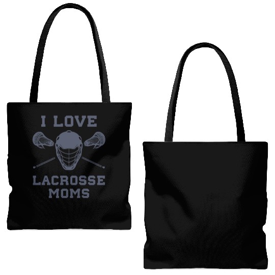 I Love Lacrosse Moms Funny Lax Tote Bags (AOP)