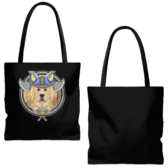 Golden Retriever I Valhalla I Viking Tote Bags (AOP)