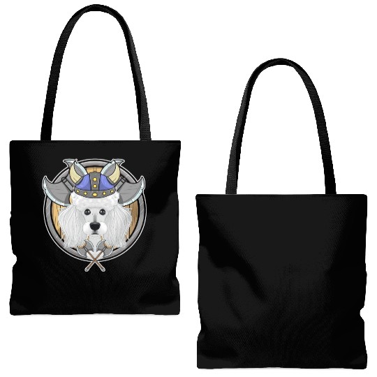 Poodle I Valhalla I Viking Tote Bags (AOP)