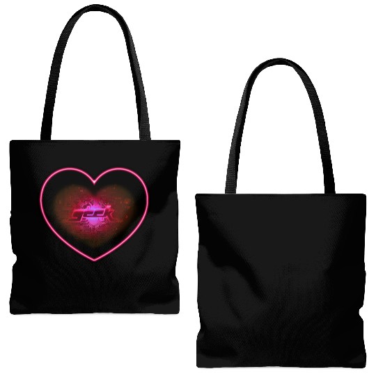 geek big heart Tote Bags (AOP)
