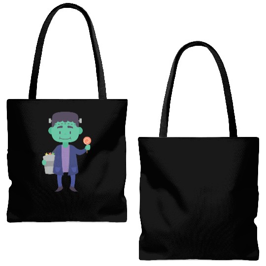 Candy Collector Happy Scary Halloween Vampire Tote Bags (AOP)