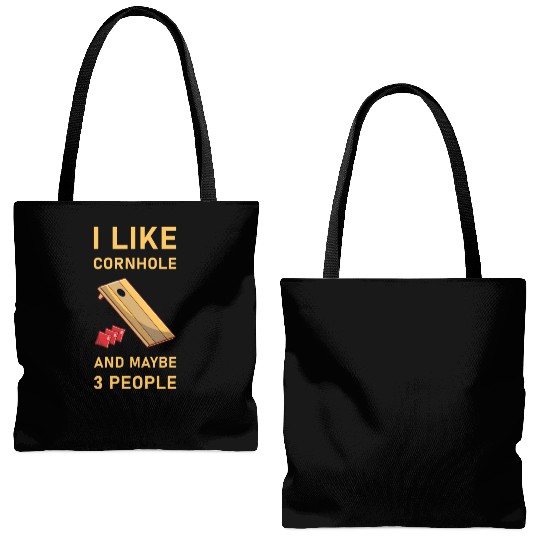 I like cornhole and maybe 3 people - Bean Bag Toss Tote Bags (AOP)