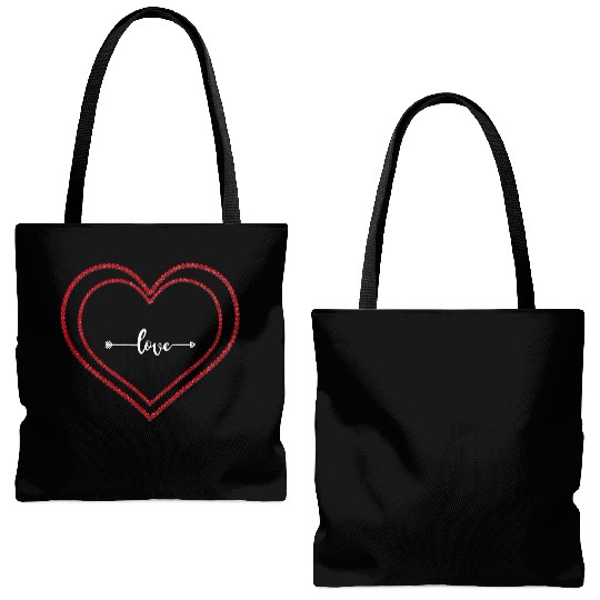 Heart with love in the middle Tote Bags (AOP)