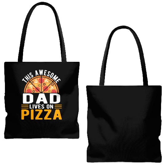 This Awesome Dad Lives On Pizza Tote Bags (AOP)