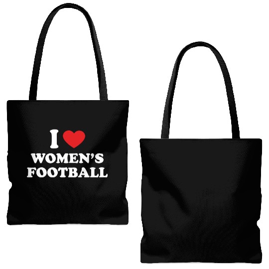 I Love women's Football I Heart women's Football Tote Bags (AOP)