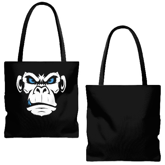Monkey Head Angry Monkey Face Tote Bags (AOP)
