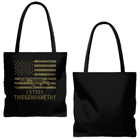 I Study Triggernometry Gun Lover Tote Bags (AOP)