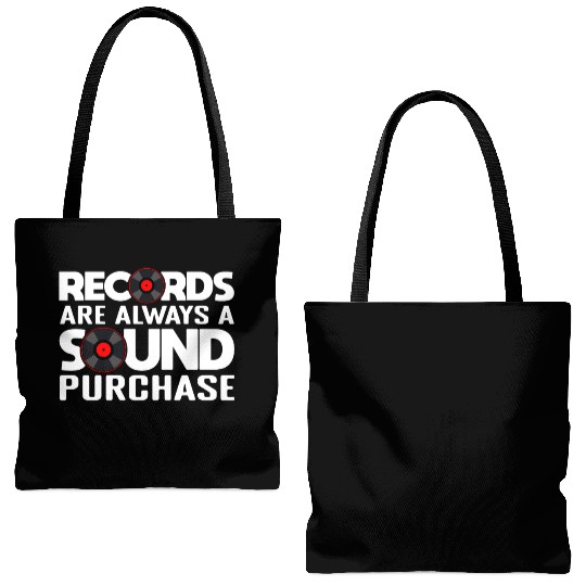 Record Collection Vinyl Collector Joke Tote Bags (AOP)