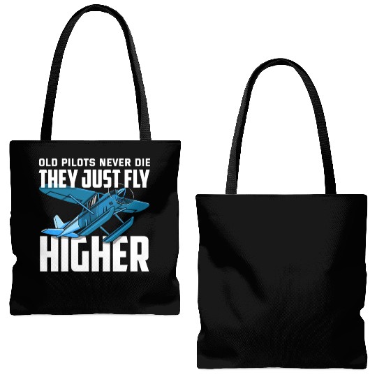 Funny Pilot Gift Old Pilots Never Die Tote Bags (AOP)