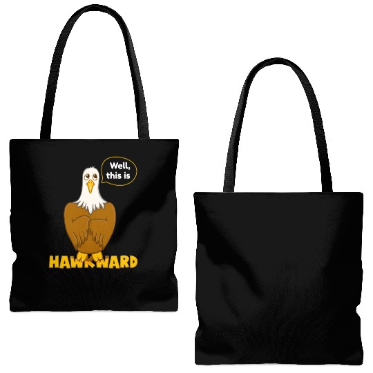 Hawk Word Pun for Animal Lovers Tote Bags (AOP)