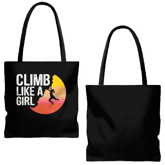 Climbing Mountaineering Climber Mountains Hiking Tote Bags (AOP)