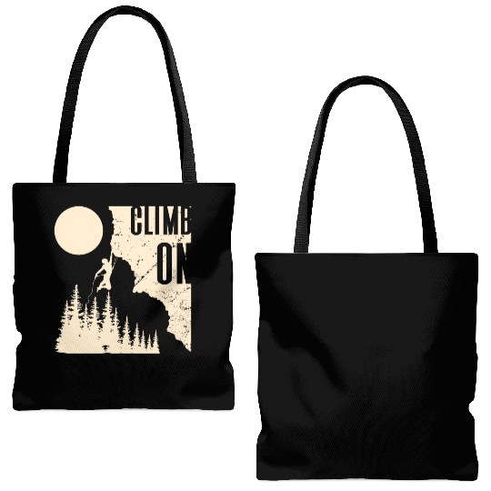 Climbing Mountaineering Climber Mountains Hiking Tote Bags (AOP)
