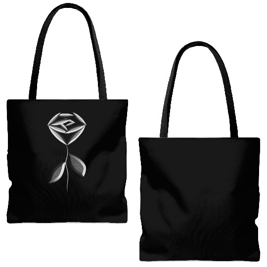 gray rose flower icon Tote Bags (AOP)