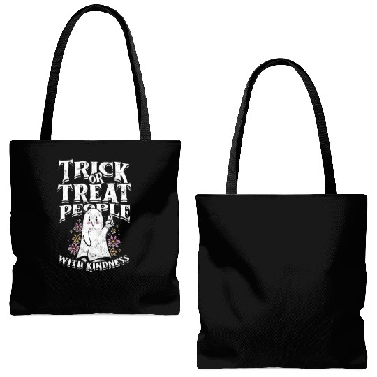 Trick or treat people with kindness - cute ghost Tote Bags (AOP)