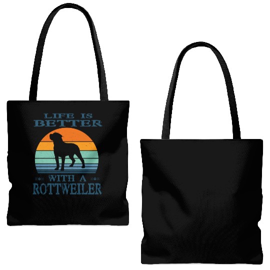LIFE IS BETTER WITH A ROTTWEILER Tote Bags (AOP)