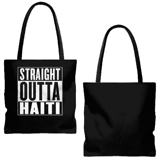 Haiti Straight Outta Haiti Tote Bags (AOP)