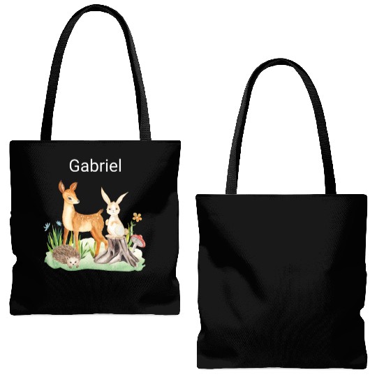 Animal deer rabbit hedgehog Gabriel Tote Bags (AOP)