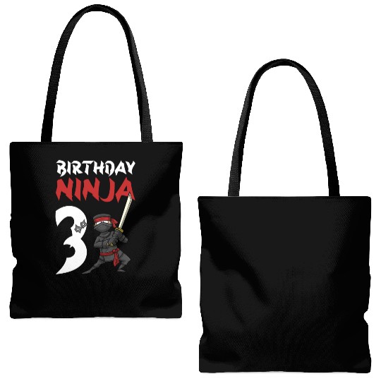 Birthday Party 3 Years Old Japanese Ninja Birthday Tote Bags (AOP)