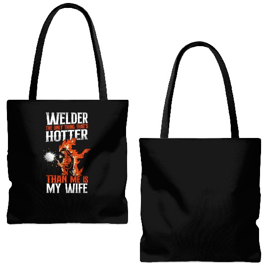 Welder Welding Husband Wife Tote Bags (AOP)