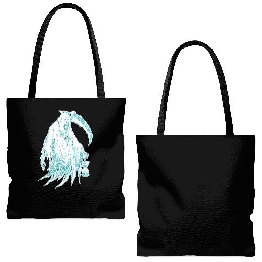 Funny Haloween Green Grim Reaper Costume Tote Bags (AOP)