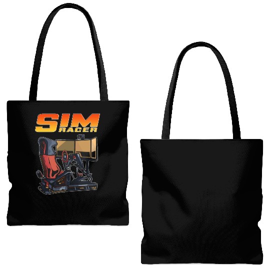 Sim Racer Driving Simulator Gamer Driver Simulator Tote Bags (AOP)