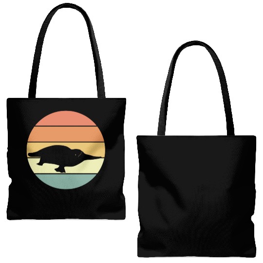 Retro Platypus Tote Bags (AOP)