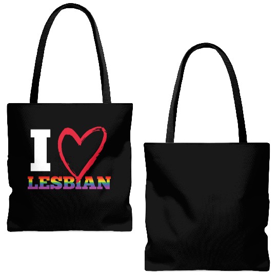 LGBT Gay Pride Lesbian I Love Lesbians Tote Bags (AOP)