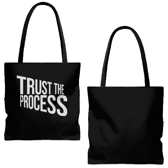 trust the process quote Tote Bags (AOP)