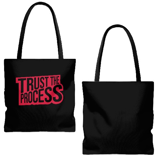 trust the process quote Tote Bags (AOP)