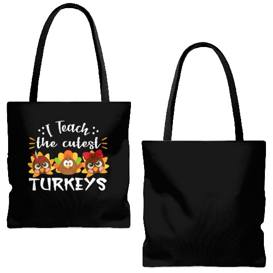 I Teach The Cutest Turkeys Teacher Thanksgiving Tote Bags (AOP)