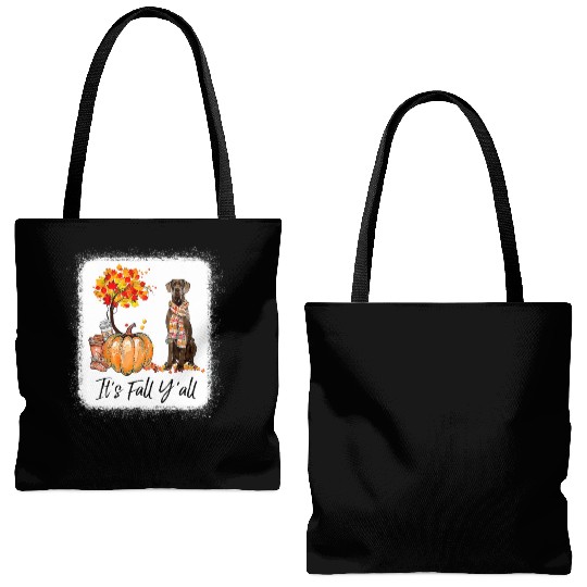 It's Fall Y all Great Dane Dog Lovers Thanksgiving Tote Bags (AOP)