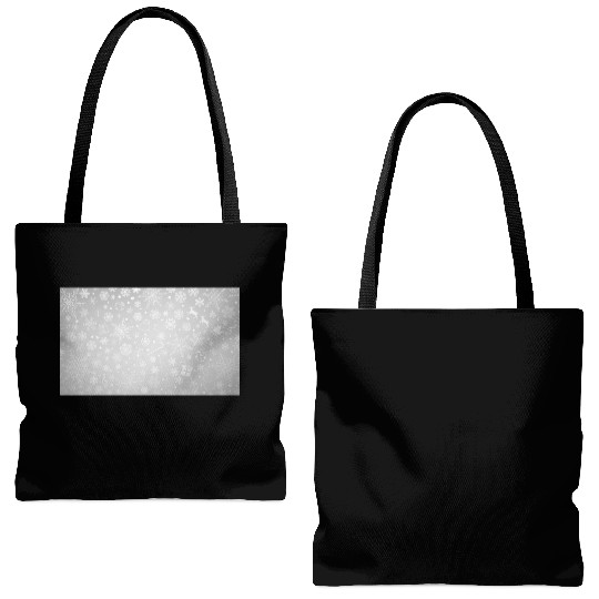 Abstract Grey Snowflakes Pattern Tote Bags (AOP)