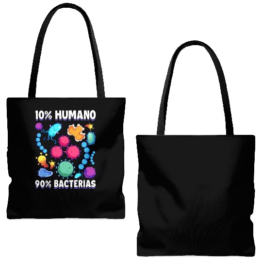 10 Human 90 Bacteria Biology Science Tote Bags (AOP)