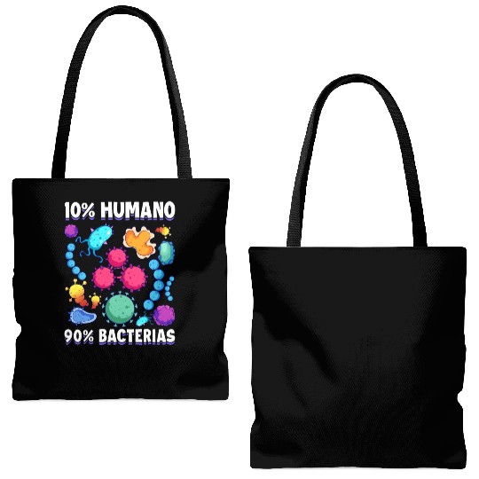 10 Human 90 Bacteria Biology Science Tote Bags (AOP)
