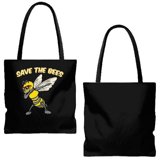 Save The Bees Tote Bags (AOP) Dabbing Bumblebee Bee Earth Pl