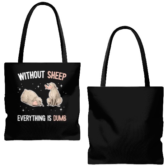 Cute Lamb Saying - Farmer & Sheep Tote Bags (AOP)