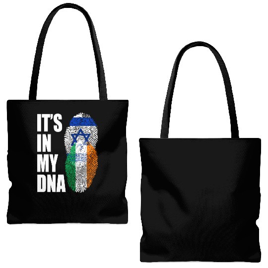 Israel And Irish Mix Heritage DNA Flag Tote Bags (AOP)