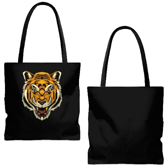 Tiger Head Tote Bags (AOP)