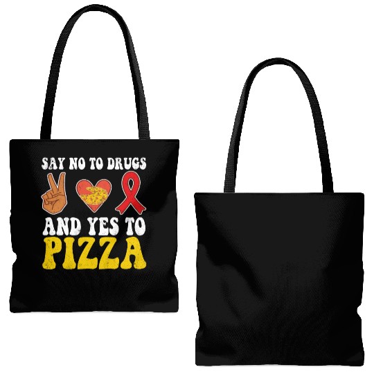 Peace Ribbon Week Awareness Yes Pizza Wear Red Tote Bags (AOP)