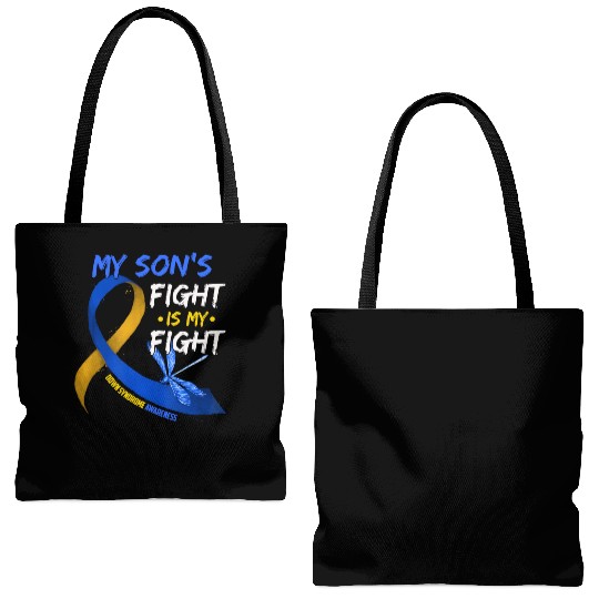 My Son s Fight Is My Fight Down Syndrome Awareness Tote Bags (AOP)