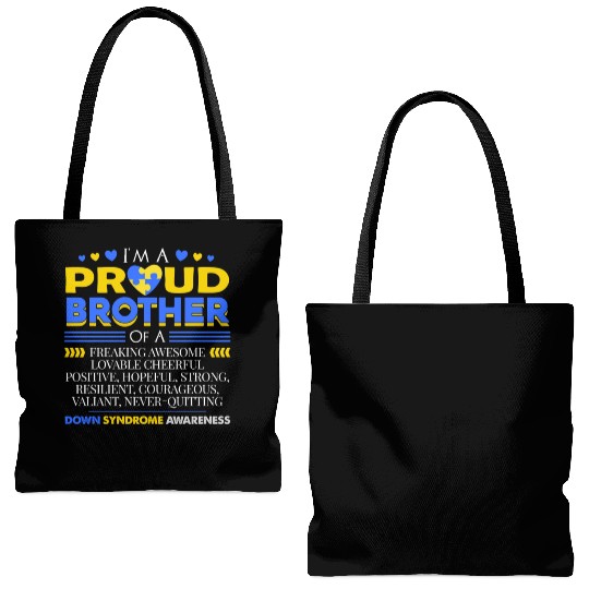 I m A Proud Brother Of A Down Syndrome Awareness Tote Bags (AOP)