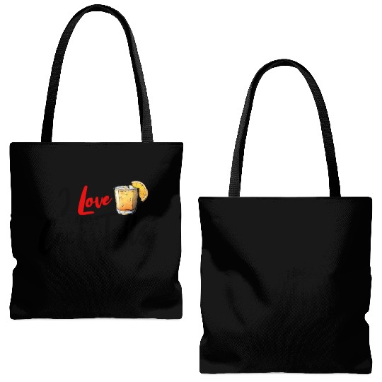I Love Cock Tails Funny Sassy Cocktails Drinking Tote Bags (AOP)