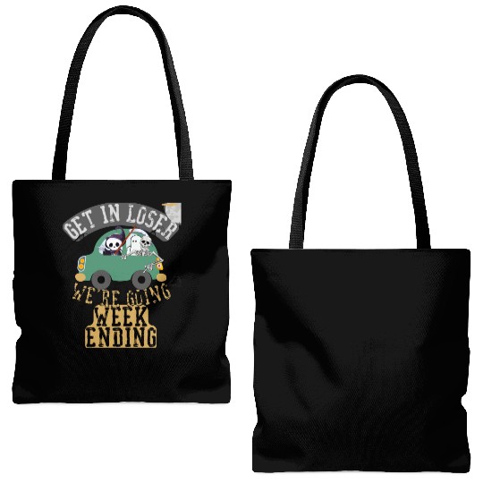 Get in loser we're going weekending Tote Bags (AOP)