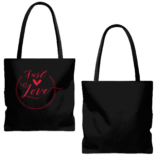 just love red heart Tote Bags (AOP)