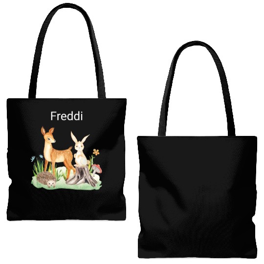 Animal deer rabbit hedgehog Freddi Tote Bags (AOP)