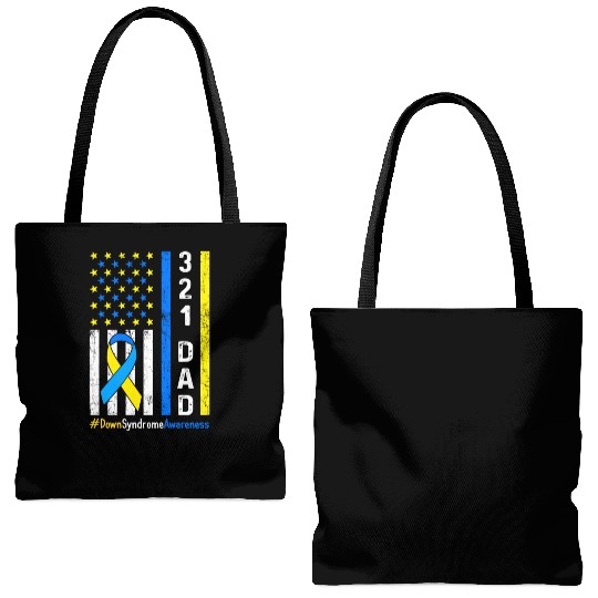 321 Dad Down Syndrome Awareness Tote Bags (AOP)
